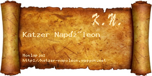Katzer Napóleon névjegykártya